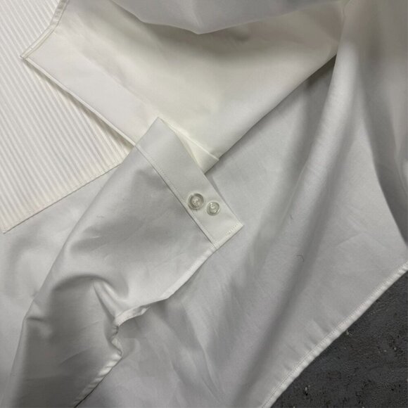 MD Bespoke Tuxedo Shirt White Dress Shirt Custom French Cuff Cotton 16 1/2 Large - Picture 7 of 7